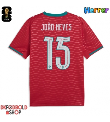 Portugal Joao Neves #15 Hjemmebanetrøje VM 2026 Kort ærmer